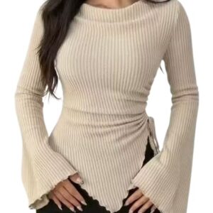 Buy Secrate of Fashion Trendy Flared Sleeve Unique top for Girls & Women | Polyester Fabric | Stylish Long Sleeve Casual Wear Color White Size XS at Amazon.in