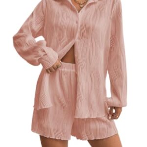 Leriya Fashion Short Co-ord Set for Women Western Look | Unique Textured Pattern Shorts and Top for womens shorts sets | Western Coord | Full Sleeve Pant Top Amazon.in: Clothing & Accessories