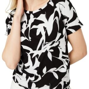 Buy Max Cotton Women Abstract Printed Regular Fit T-Shirt (SP24ELITE02BLACK)_XL at Amazon.in