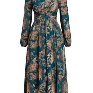 Buy Leriya Fashion Women’s Elegant A Line Dresses Stylish Summer Long Georgette Western Dress with Floral Prints | Perfect Gaun for Women (LF-WD1341-3XL-BLUE) at Amazon.in