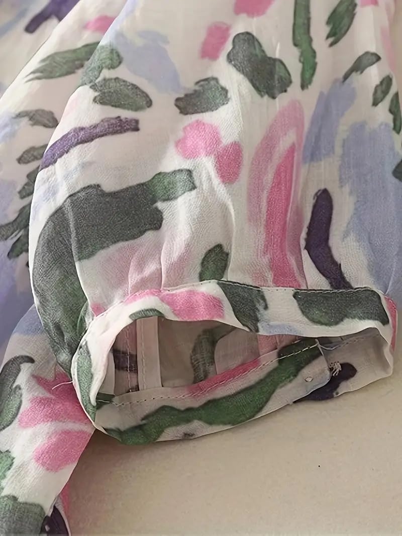 Gufrina Women’s Casual Button-Down Shirt with Multicolor Floral Print & Half Sleeves, Collar Neck - Image 14