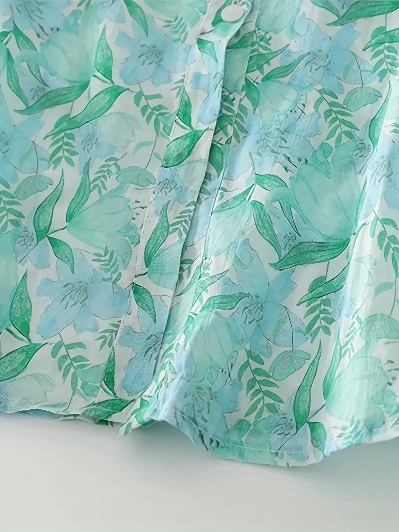 Gufrina Women’s Casual Button-Down Shirt with Multicolor Floral Print & Half Sleeves, Collar Neck - Image 19