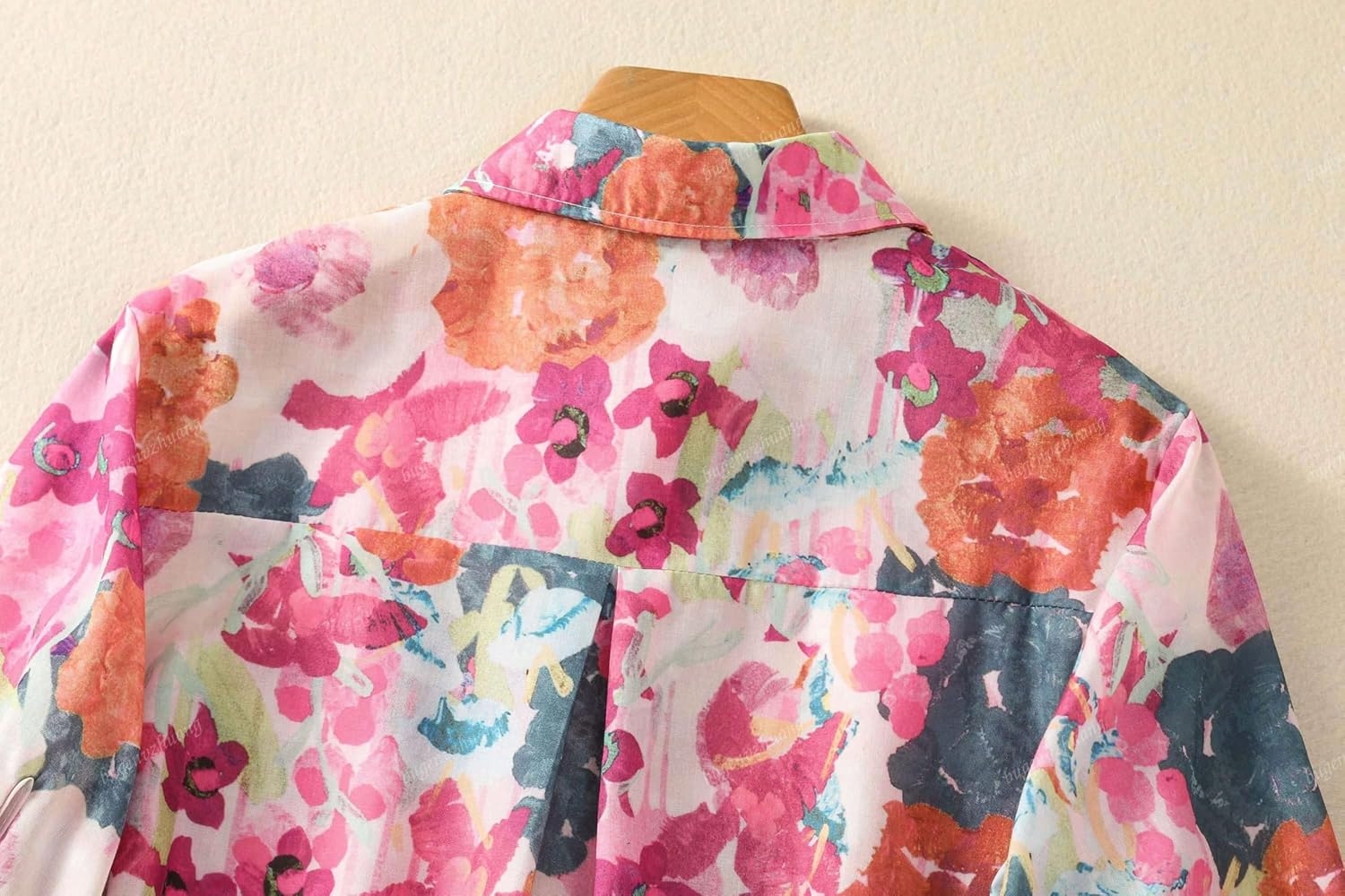 Gufrina Women Mustard Multicolor Floral Print Button-Down Shirt with Elbow Sleeves and Collar Neck in Soft Breathable Fabric Ideal for Casual wear and Relaxed Styling - Image 12