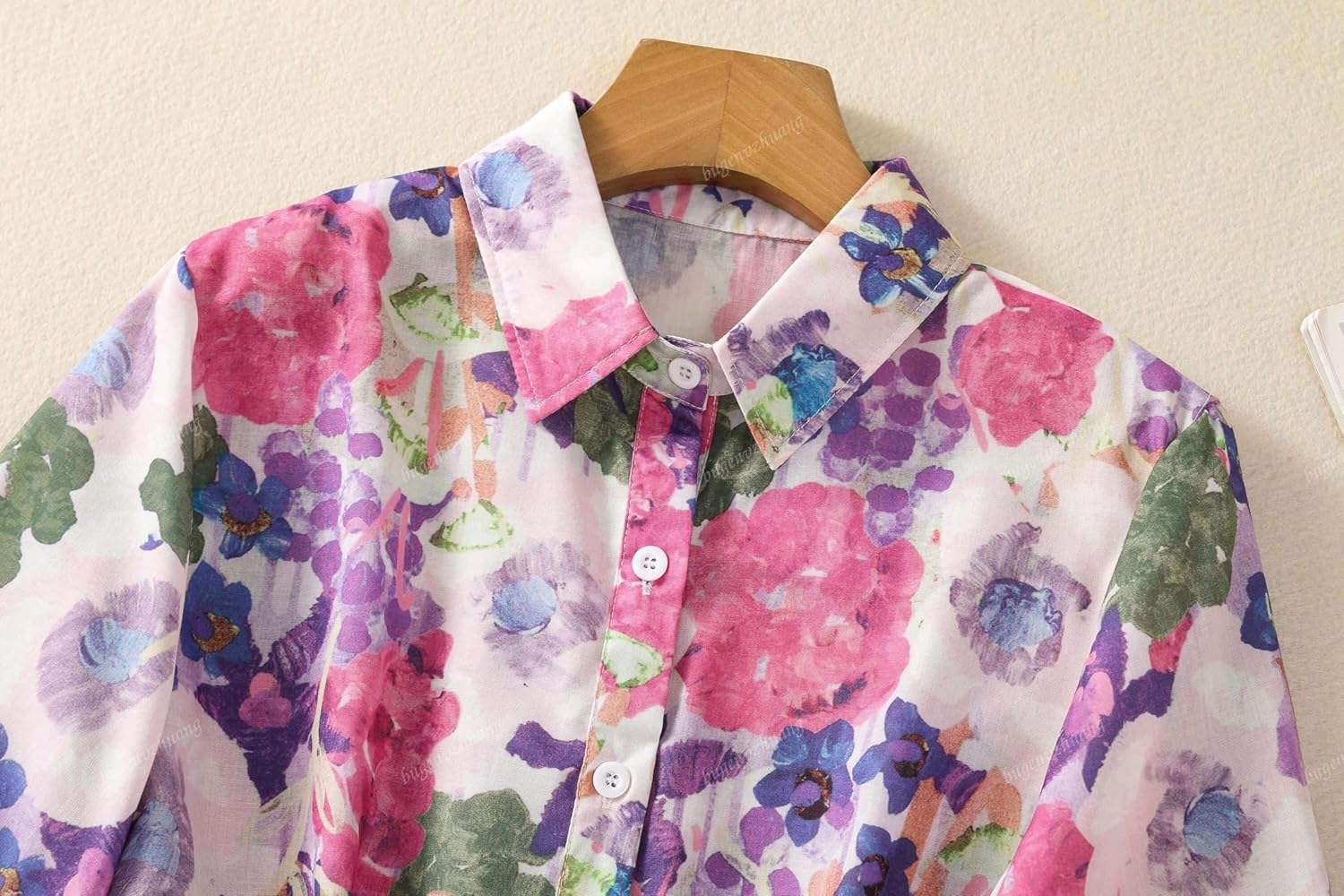 Gufrina Women Mustard Multicolor Floral Print Button-Down Shirt with Elbow Sleeves and Collar Neck in Soft Breathable Fabric Ideal for Casual wear and Relaxed Styling - Image 19