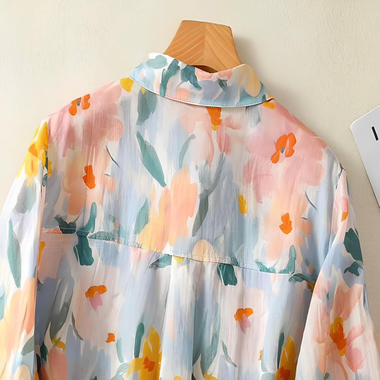 Gufrina Women’s Casual Button-Down Shirt with Multicolor Floral Print & Half Sleeves, Collar Neck - Image 5