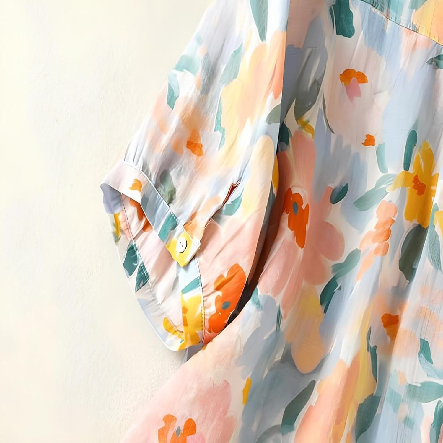 Gufrina Women’s Casual Button-Down Shirt with Multicolor Floral Print & Half Sleeves, Collar Neck - Image 6