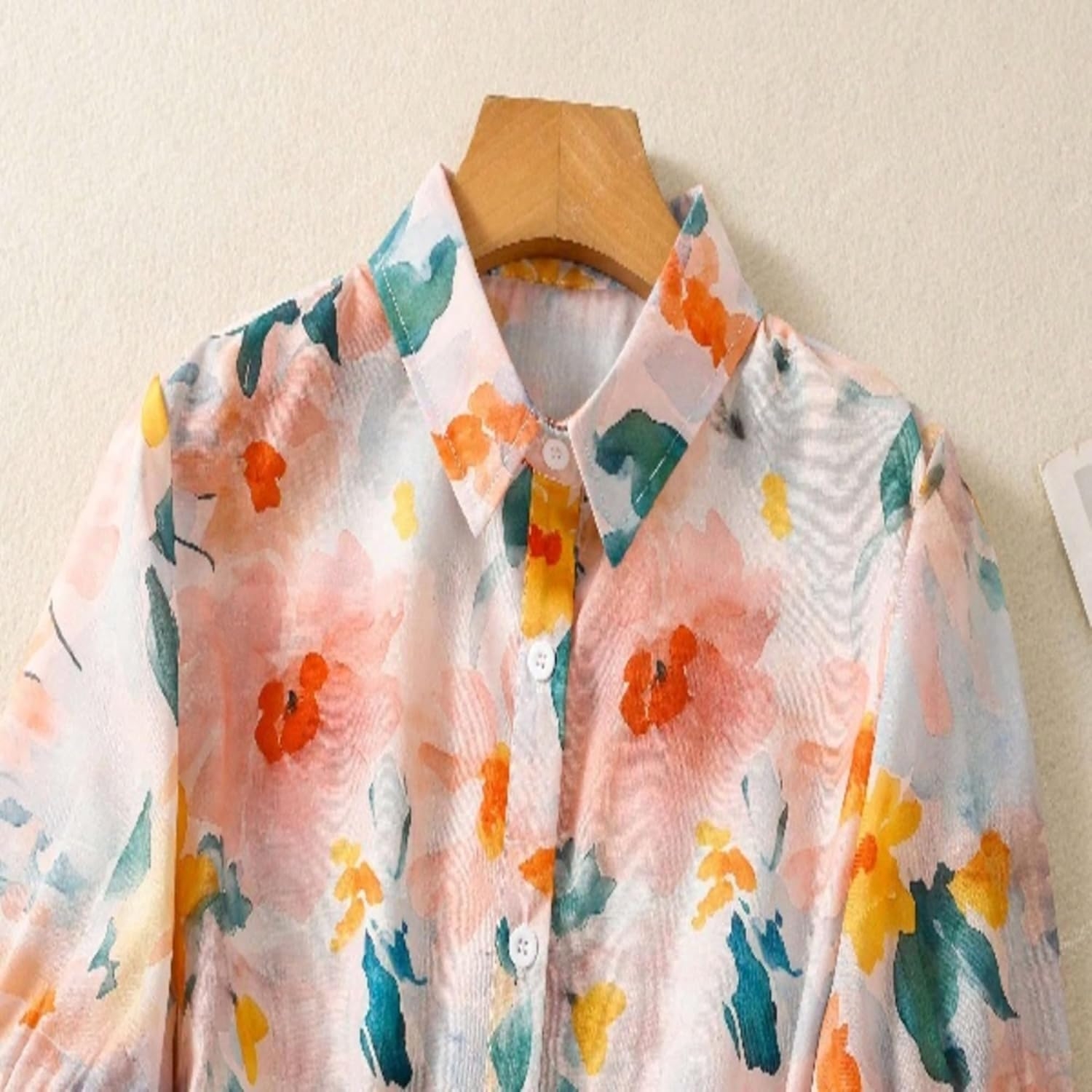 Gufrina Women’s Casual Button-Down Shirt with Multicolor Floral Print & Half Sleeves, Collar Neck - Image 11