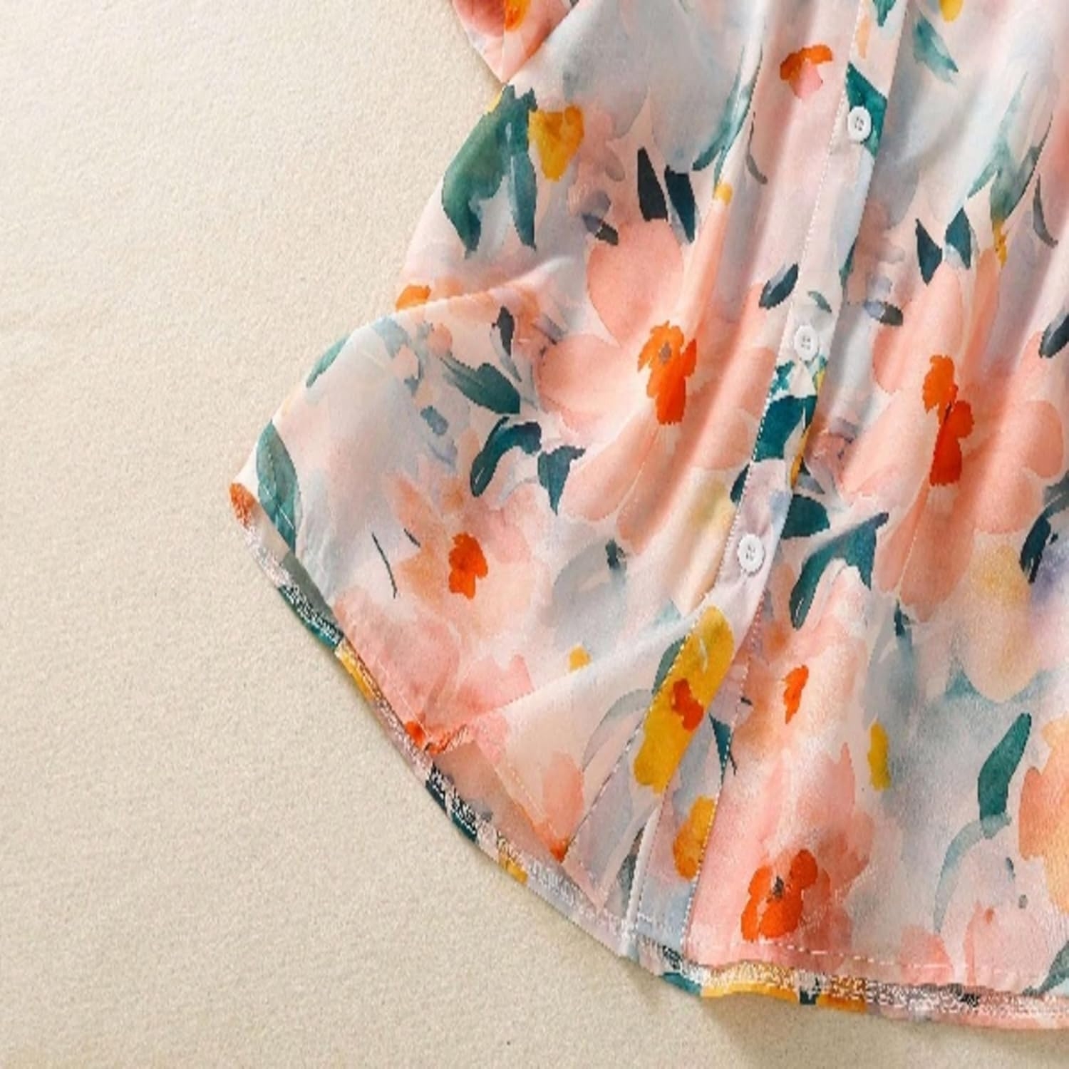 Gufrina Women’s Casual Button-Down Shirt with Multicolor Floral Print & Half Sleeves, Collar Neck - Image 13