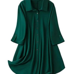 Leriya Fashion Women's Shirt Dress | Knee Length Dresses | Loose Fit | Button-Down | 3/4 Sleeve | Vacation Outfit