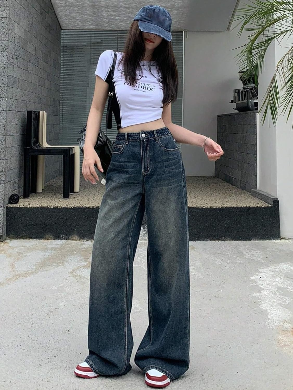 GRECIILOOKS Cargo Jeans for Women – Wide Leg High Waist Baggy Denim Pants | Casual Fit Trousers with Utility Pocket Design - Image 7