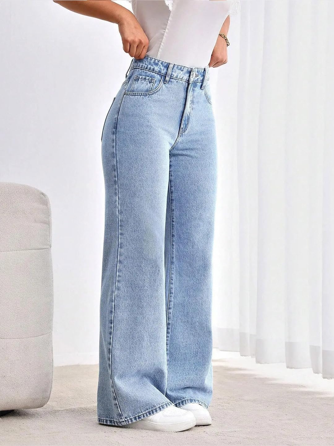 GRECIILOOKS Cargo Jeans for Women – Wide Leg High Waist Baggy Denim Pants | Casual Fit Trousers with Utility Pocket Design - Image 10