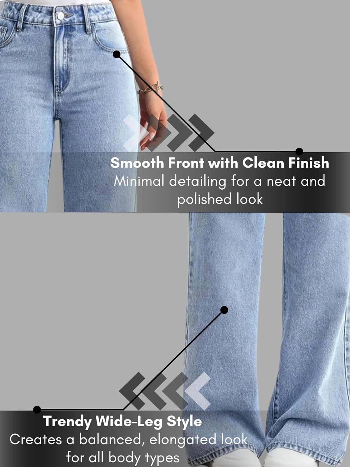 GRECIILOOKS Cargo Jeans for Women – Wide Leg High Waist Baggy Denim Pants | Casual Fit Trousers with Utility Pocket Design - Image 12