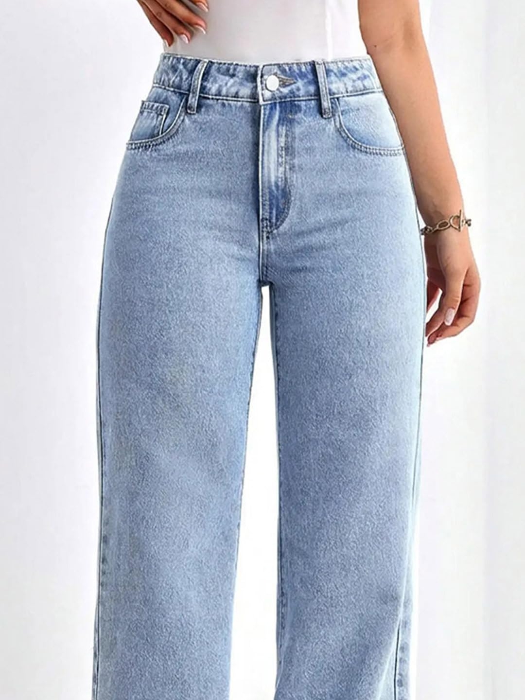 GRECIILOOKS Cargo Jeans for Women – Wide Leg High Waist Baggy Denim Pants | Casual Fit Trousers with Utility Pocket Design - Image 13