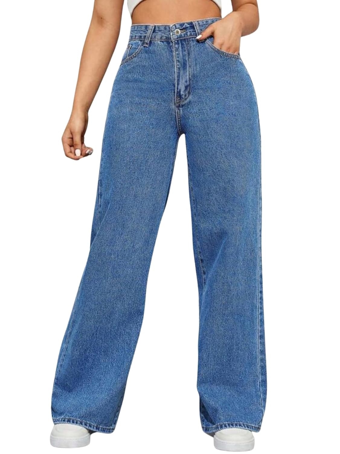 GRECIILOOKS Cargo Jeans for Women – Wide Leg High Waist Baggy Denim Pants | Casual Fit Trousers with Utility Pocket Design - Image 21