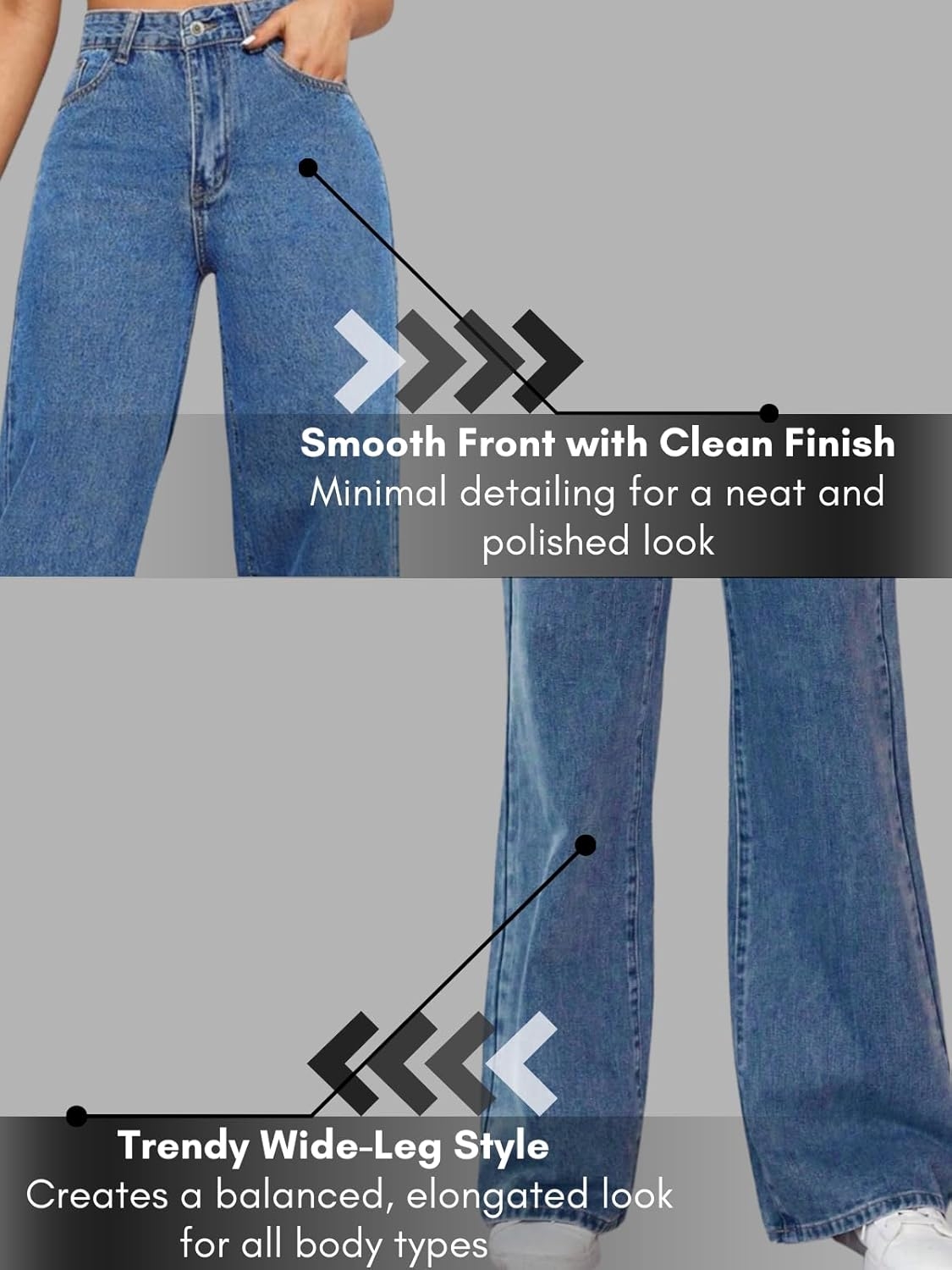 GRECIILOOKS Cargo Jeans for Women – Wide Leg High Waist Baggy Denim Pants | Casual Fit Trousers with Utility Pocket Design - Image 25