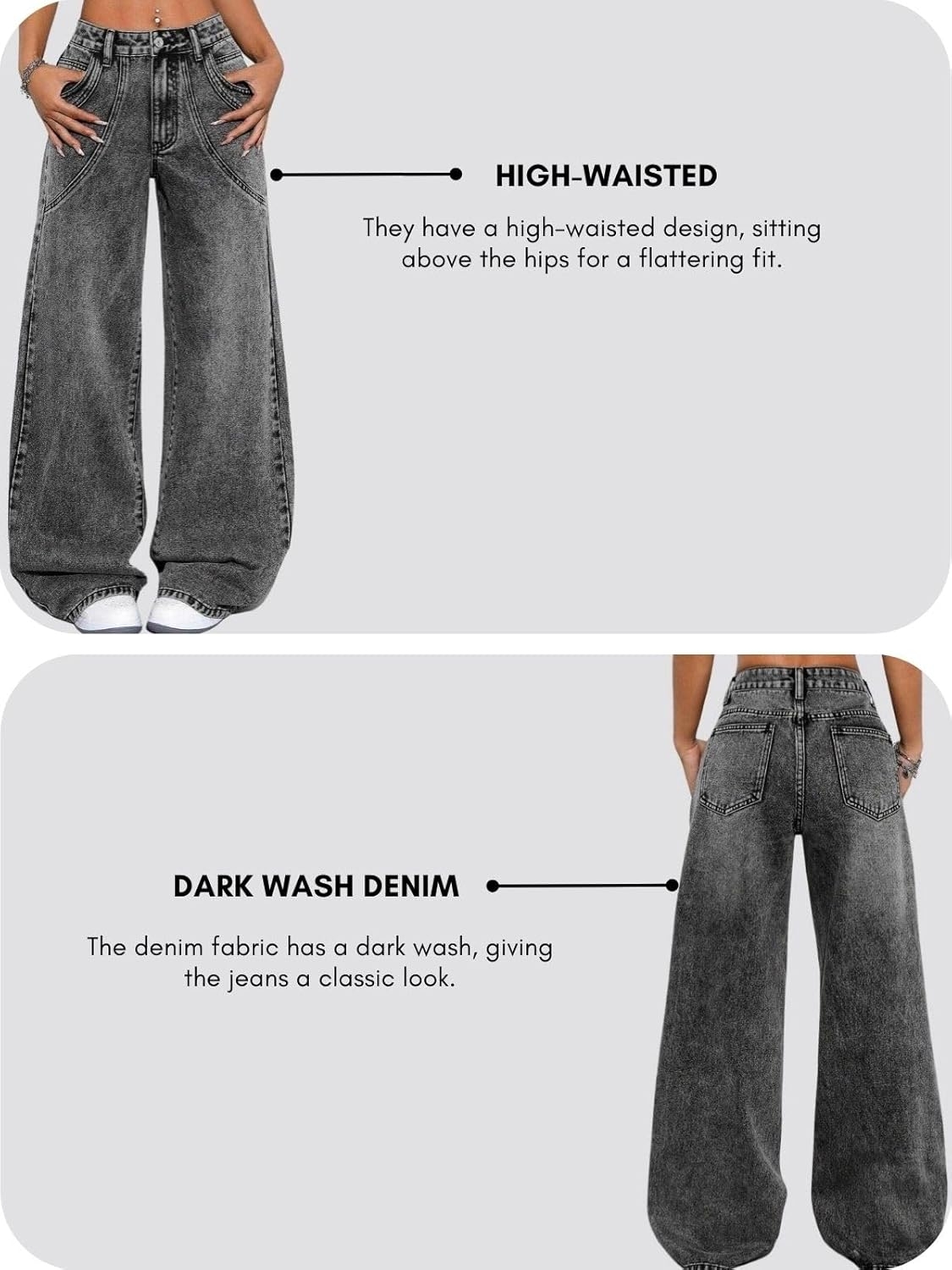 GRECIILOOKS Cargo Jeans for Women – Wide Leg High Waist Baggy Denim Pants | Casual Fit Trousers with Utility Pocket Design - Image 30