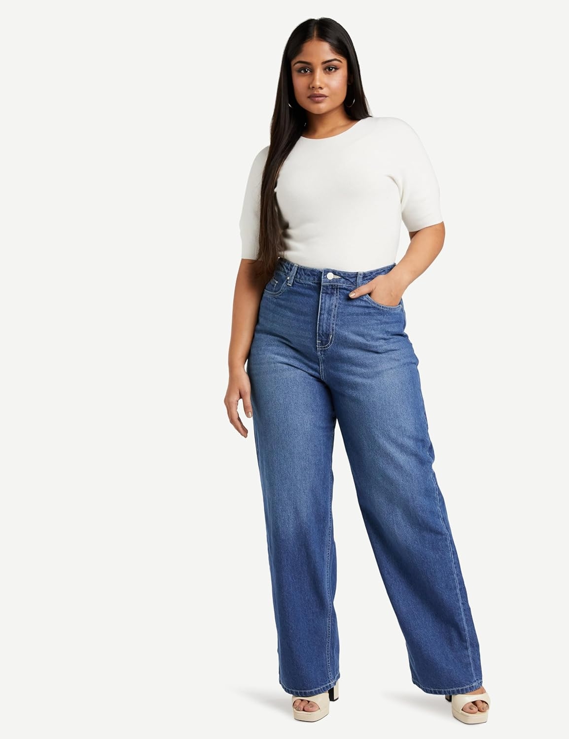 Amazon Brand - Symbol Women's Baggy Wide Leg Jeans (High Rise | Full Length) (Available in Plus Sizes) - Image 5