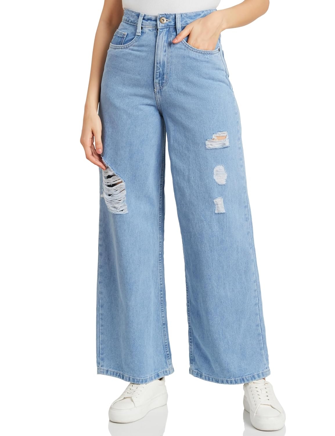 Amazon Brand - Symbol Women's Baggy Wide Leg Jeans (High Rise | Full Length) (Available in Plus Sizes) - Image 6