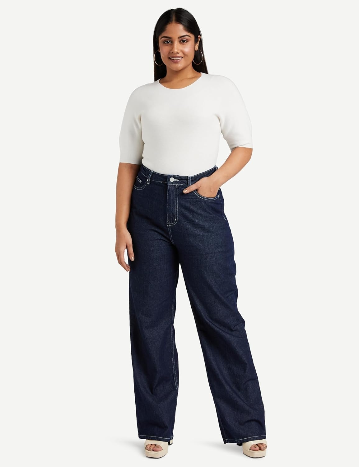 Amazon Brand - Symbol Women's Baggy Wide Leg Jeans (High Rise | Full Length) (Available in Plus Sizes) - Image 31