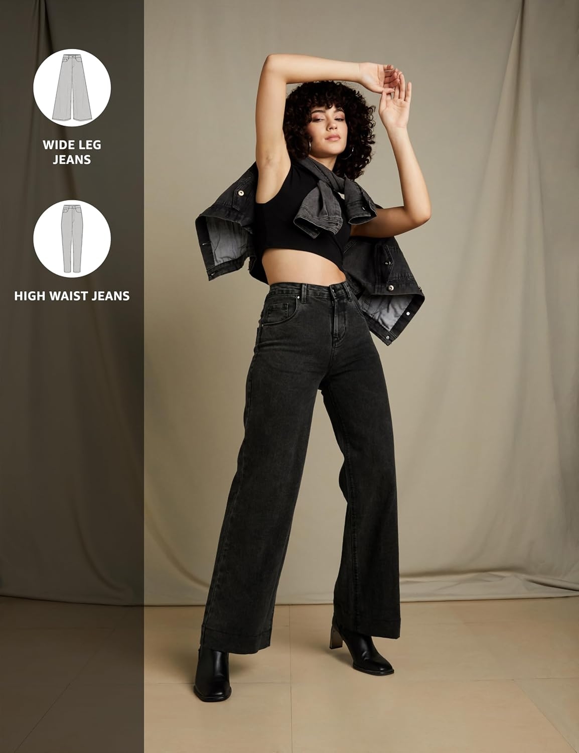 Amazon Brand - Symbol Women's Baggy Wide Leg Jeans (High Rise | Full Length) (Available in Plus Sizes) - Image 34