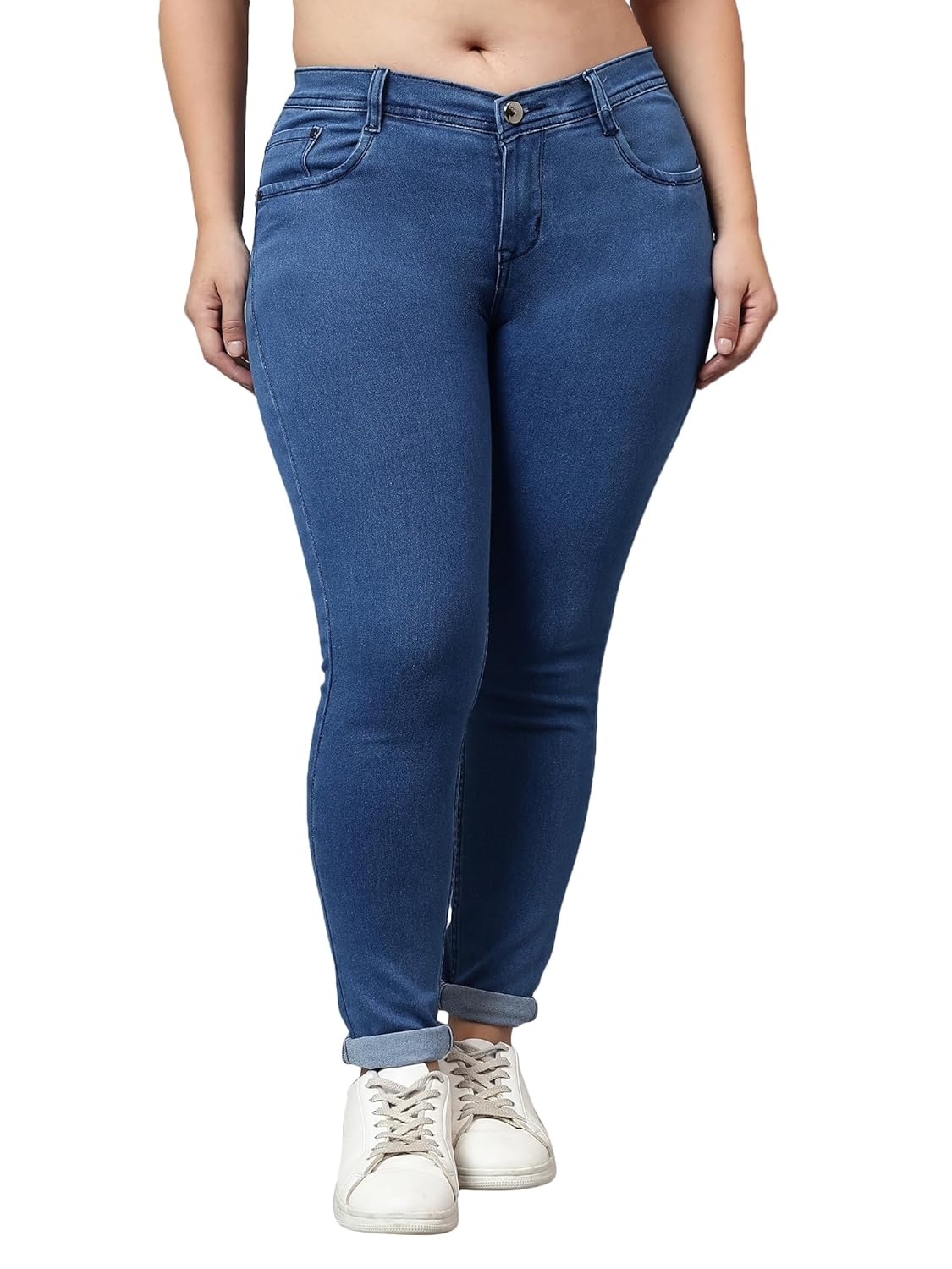 Nifty Women's Denim Stretchable Mid Rise Plus Size Jeans