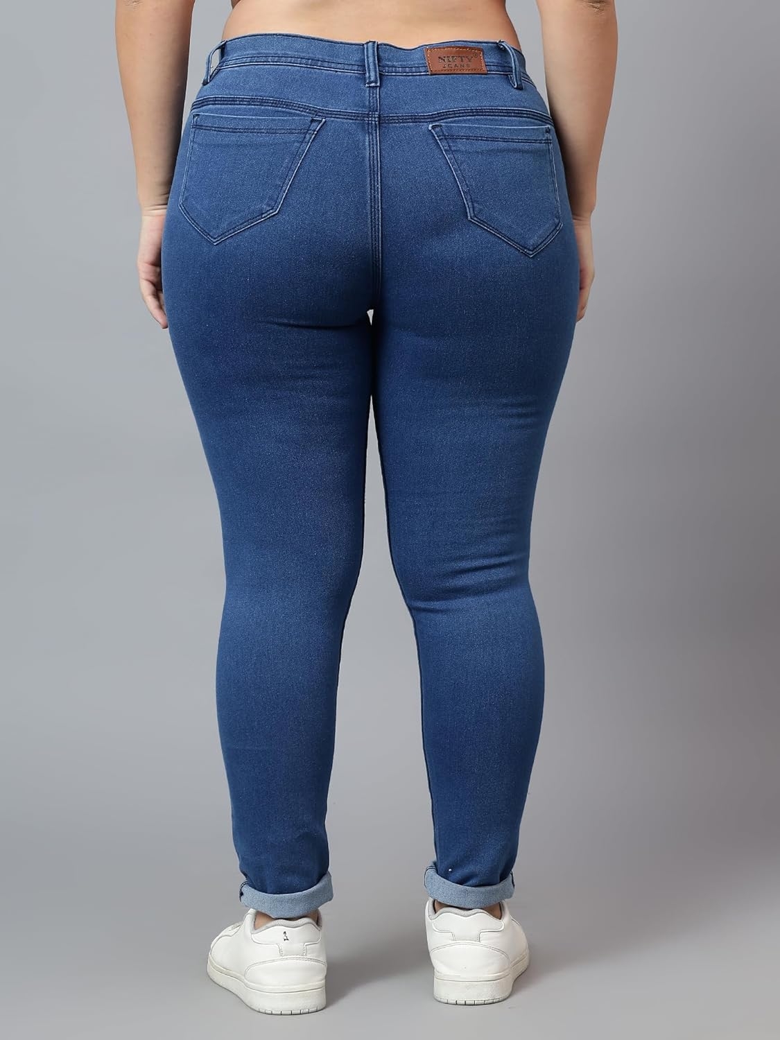 Nifty Women's Denim Stretchable Mid Rise Plus Size Jeans - Image 3