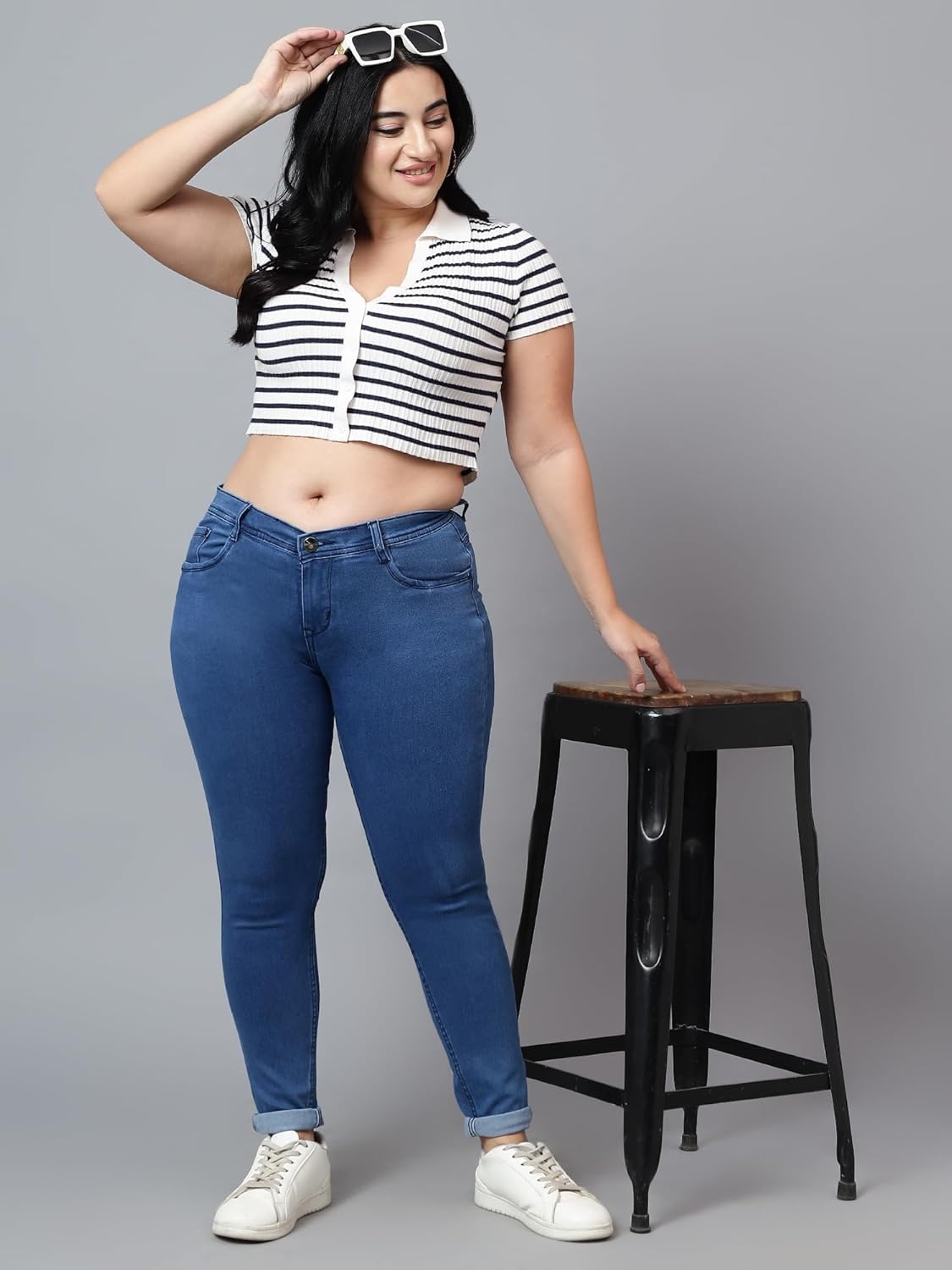 Nifty Women's Denim Stretchable Mid Rise Plus Size Jeans - Image 4