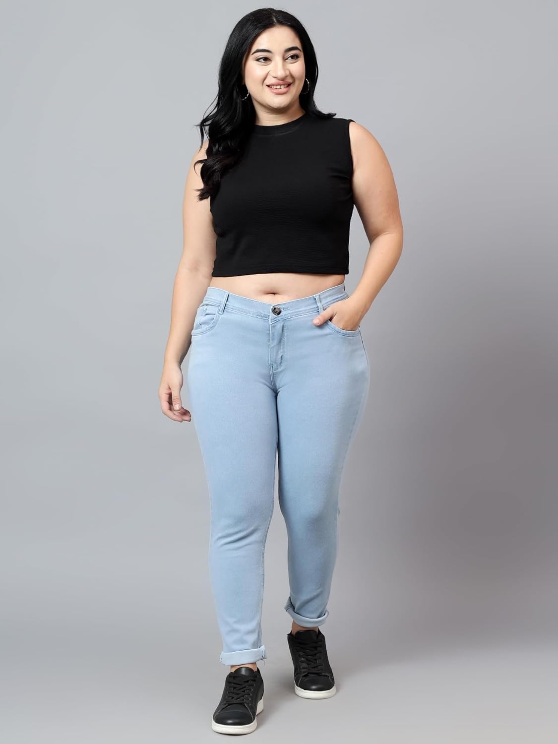 Nifty Women's Denim Stretchable Mid Rise Plus Size Jeans - Image 11
