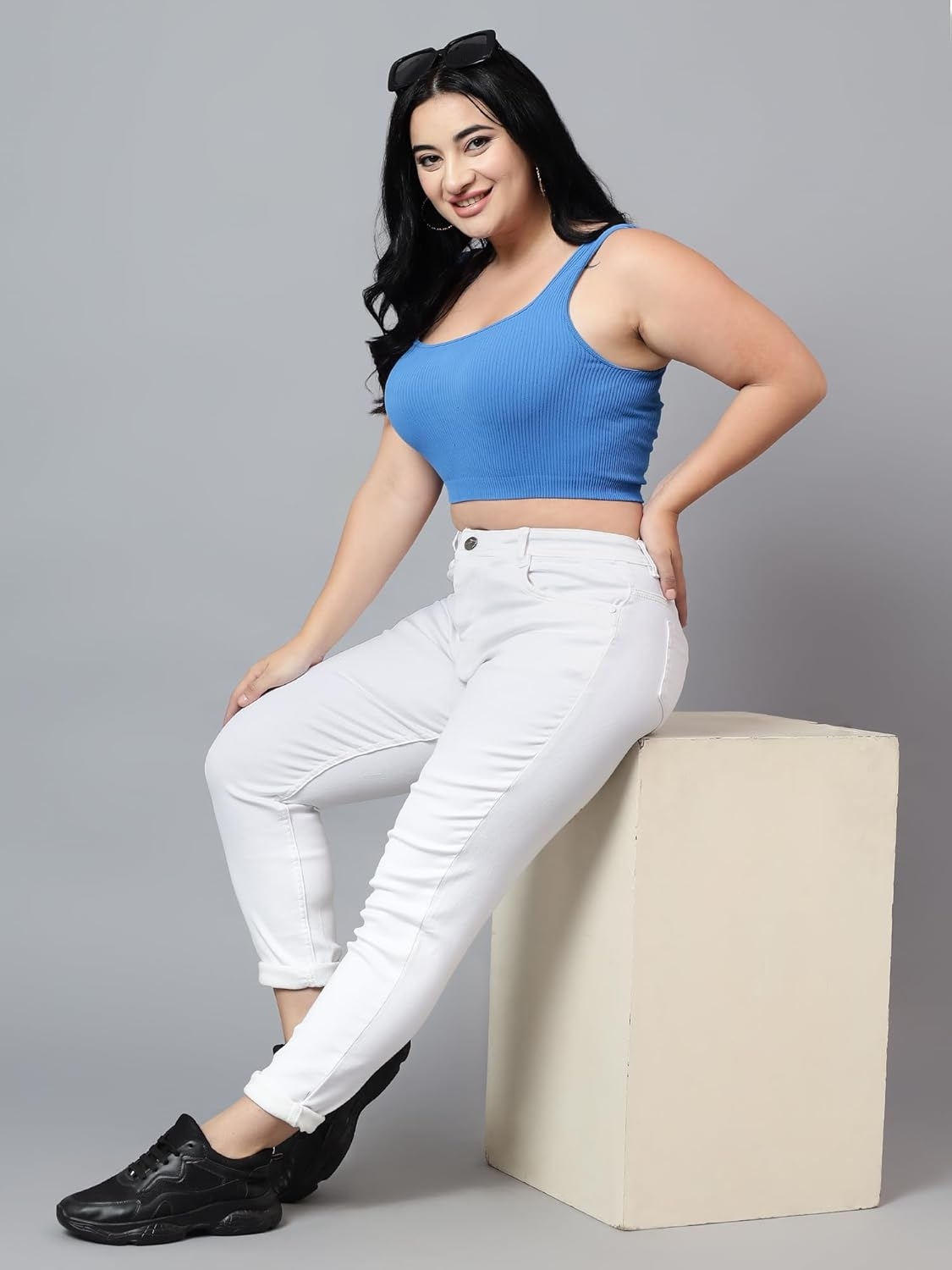 Nifty Women's Denim Stretchable Mid Rise Plus Size Jeans - Image 15