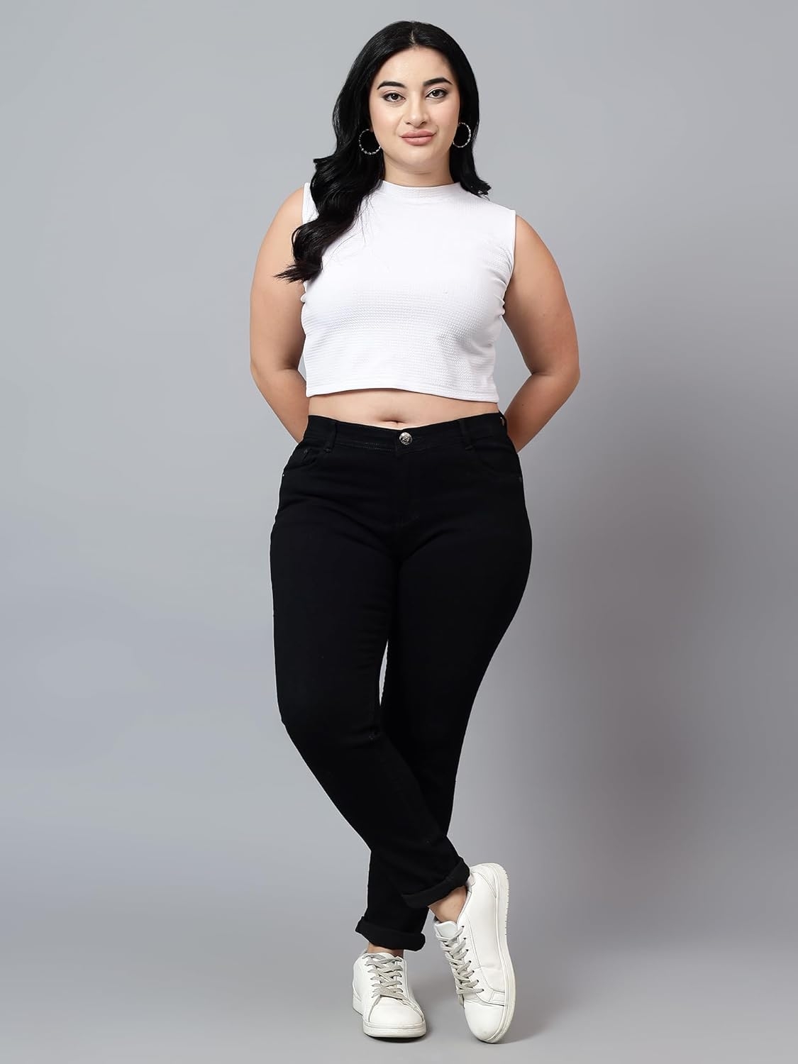 Nifty Women's Denim Stretchable Mid Rise Plus Size Jeans - Image 27