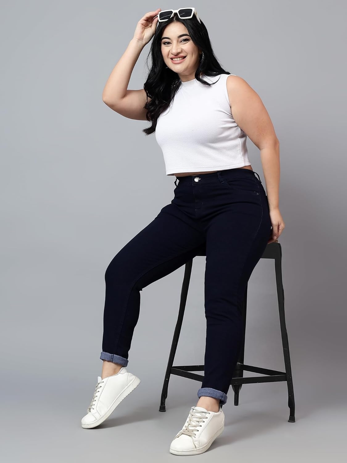 Nifty Women's Denim Stretchable Mid Rise Plus Size Jeans - Image 33