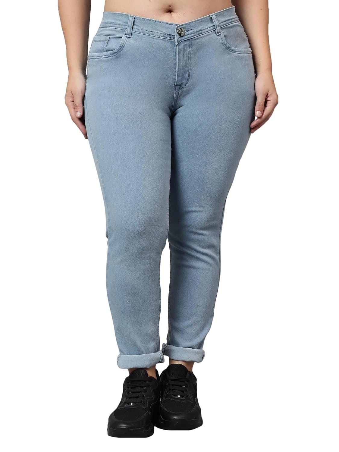 Nifty Women's Denim Stretchable Mid Rise Plus Size Jeans - Image 36