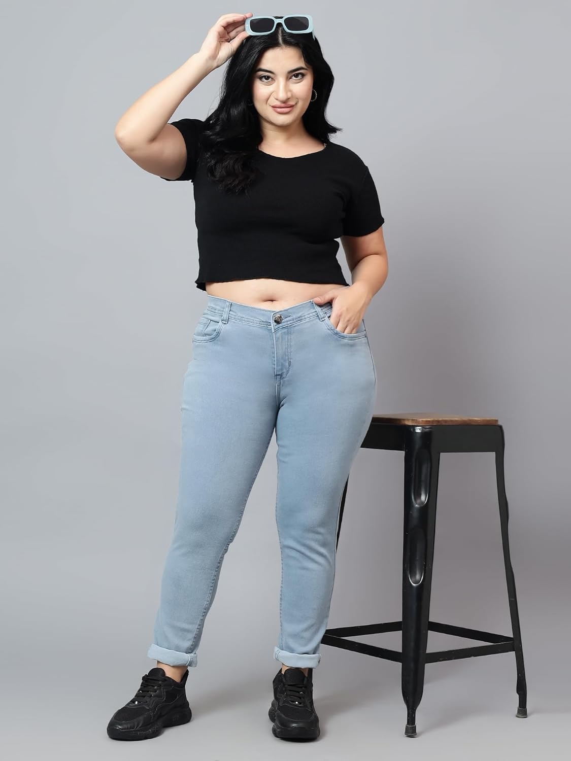 Nifty Women's Denim Stretchable Mid Rise Plus Size Jeans - Image 40