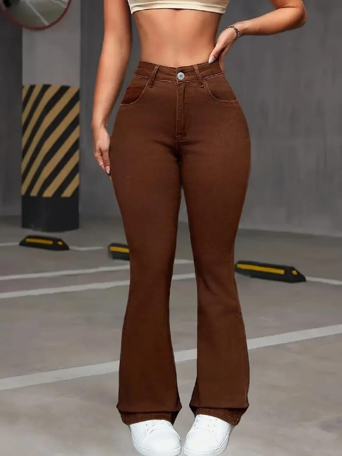 ADBUCKS Women's Wide Leg Fit High Rise Jeans II Bootcut Jeans II - Image 9