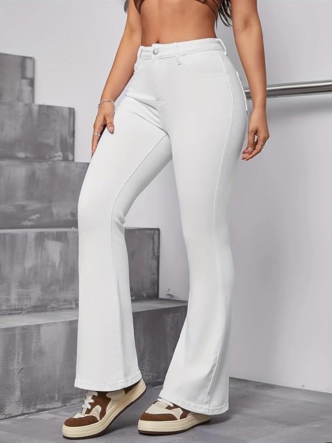 ADBUCKS Women's Wide Leg Fit High Rise Jeans II Bootcut Jeans II - Image 12