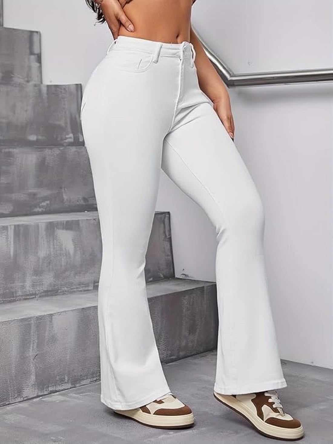 ADBUCKS Women's Wide Leg Fit High Rise Jeans II Bootcut Jeans II - Image 13