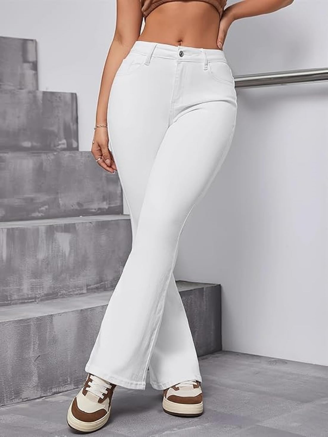 ADBUCKS Women's Wide Leg Fit High Rise Jeans II Bootcut Jeans II - Image 14