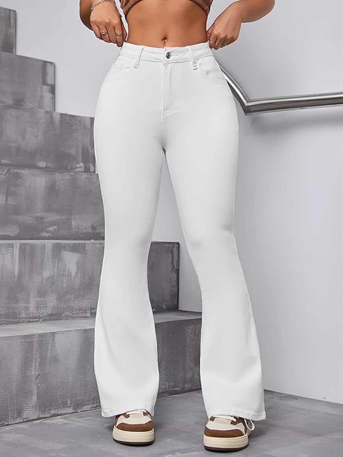 ADBUCKS Women's Wide Leg Fit High Rise Jeans II Bootcut Jeans II - Image 15