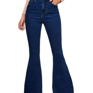 KOTTY Women's High Waist Flared Fit Stretchable Denim Jeans for Casual