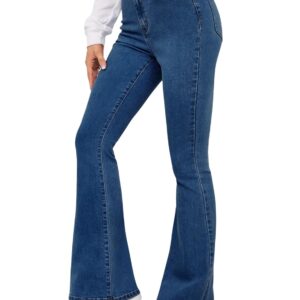 Solid Low Waist Bootcut Denim Jeans for Women's & Girls'