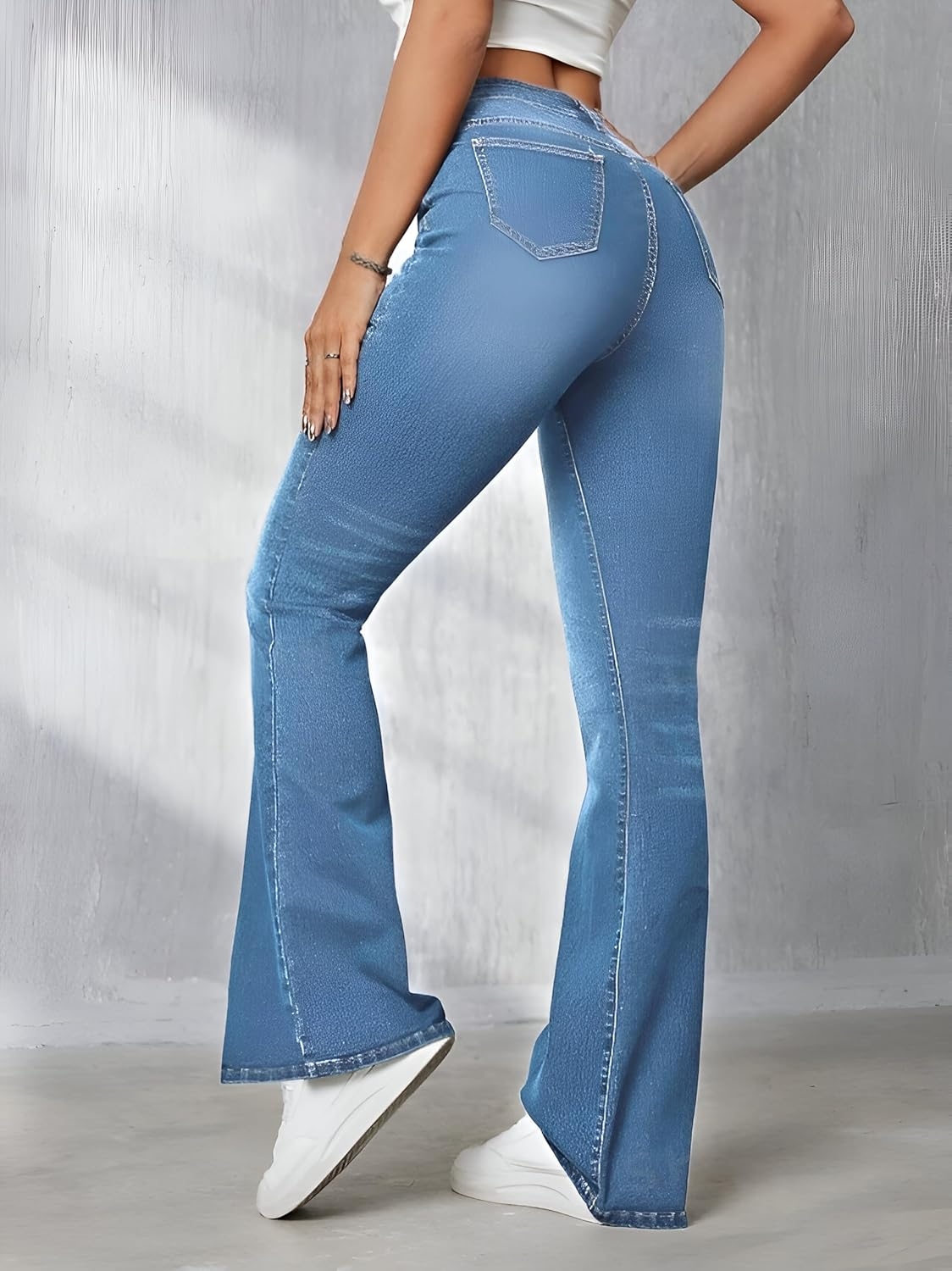 Ben Martin Women’s High Waist Jeans || Flared Bell Bottom Bootcut Pants || Wide Leg Stretch Denim – Perfect for Travel, Party & Everyday Use Sizes 26 to 40 (0) - Image 2