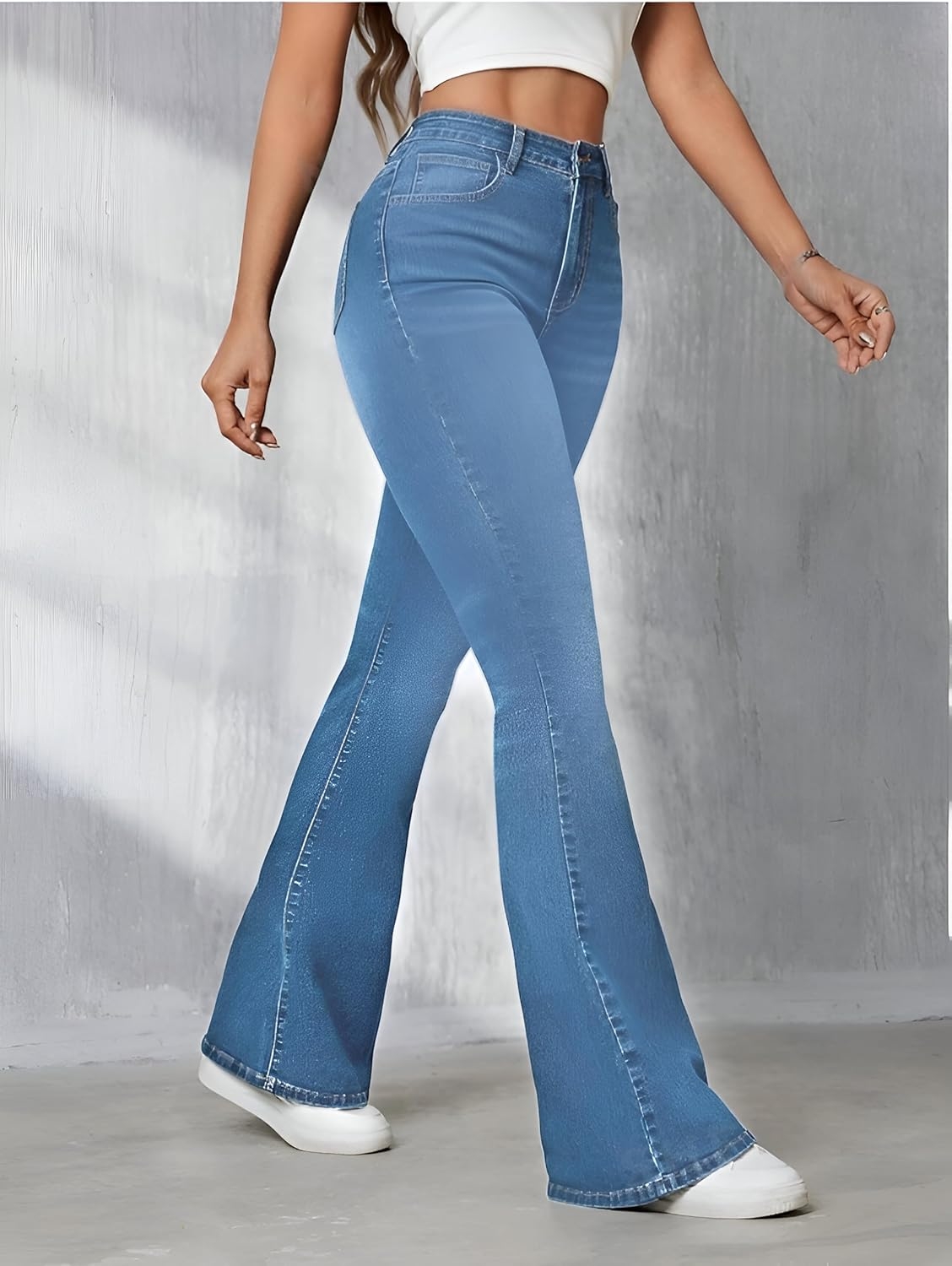 Ben Martin Women’s High Waist Jeans || Flared Bell Bottom Bootcut Pants || Wide Leg Stretch Denim – Perfect for Travel, Party & Everyday Use Sizes 26 to 40 (0) - Image 3