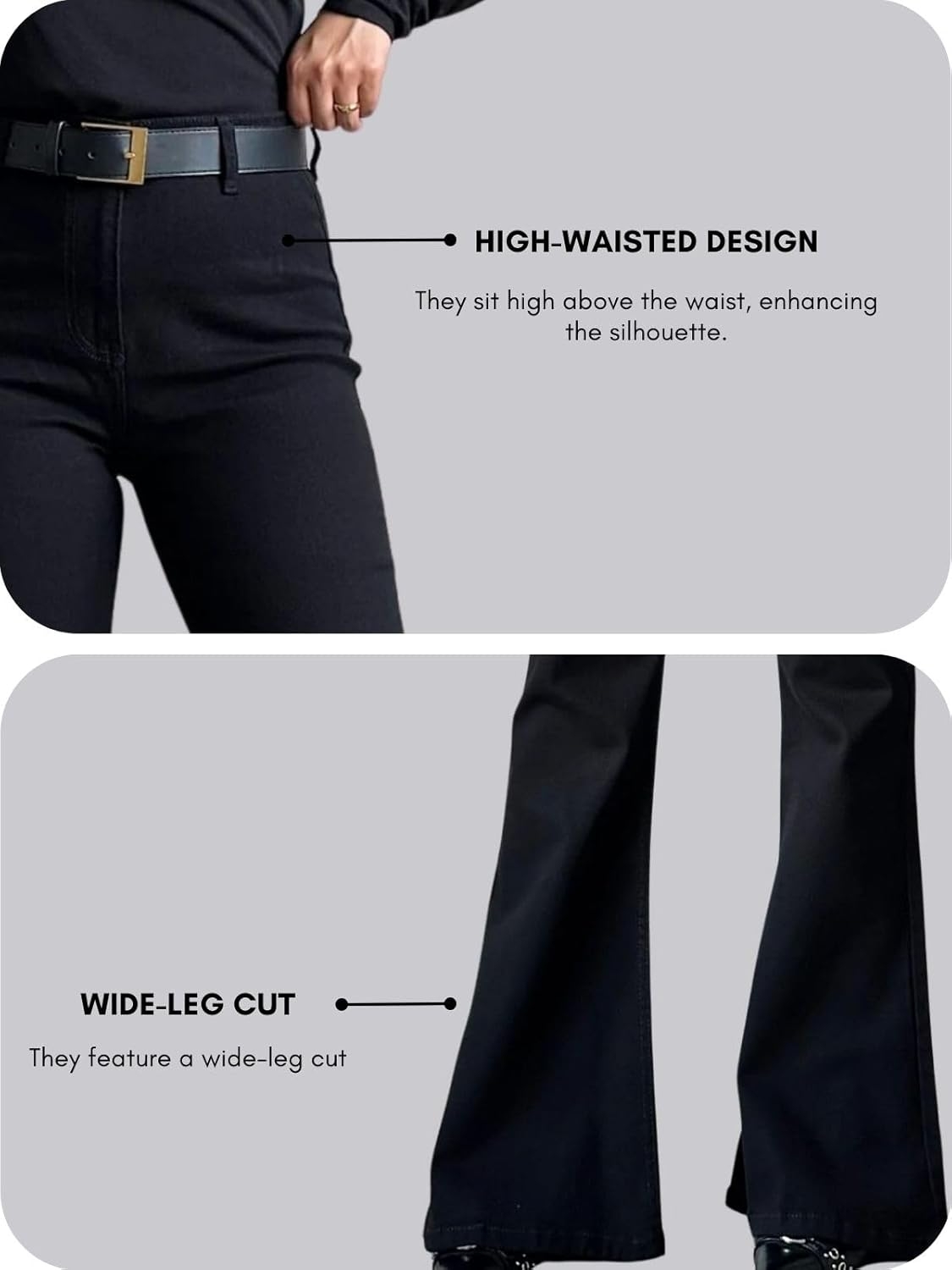 GRECIILOOKS Women High Rise High Waist Jeans Wide Leg Straight Fit Denim | Baggy Cargo Style Casual Pants Daily College Wear - Image 5