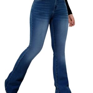 Ben Martin Women’s High Waist Jeans || Flared Bell Bottom Bootcut Pants || Wide Leg Stretch Denim – Perfect for Travel, Party & Everyday Use – Sizes 26–40 (1)