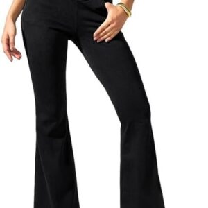 ADBUCKS Women High Rise Flared Jeans High Waisted Bell Bottom Jeans Trendy Stretchy Flare Jeggings with Pockets