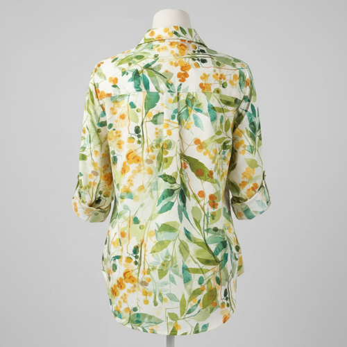 Shirt with Collar Neck and Rolled-Up Long Sleeves in Relaxed Fit - Image 19