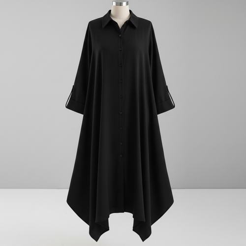 Shirt Dress | Knee Length Dresses | Loose Fit | Button-Down | 3/4 Sleeve | Vacation Outfit - Image 11