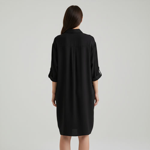 Shirt Dress | Knee Length Dresses | Loose Fit | Button-Down | 3/4 Sleeve | Vacation Outfit - Image 13