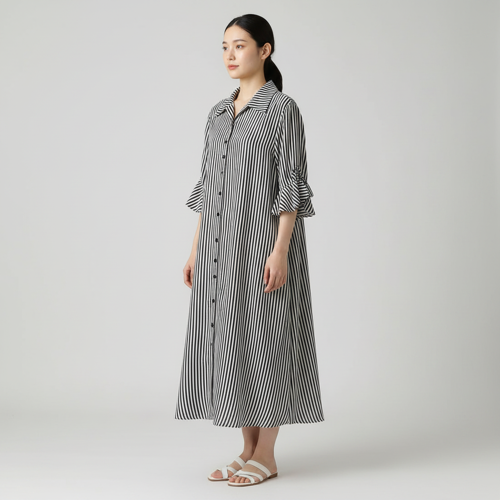 Shirt Dress | Knee Length Dresses | Loose Fit | Button-Down | 3/4 Sleeve | Vacation Outfit - Image 17