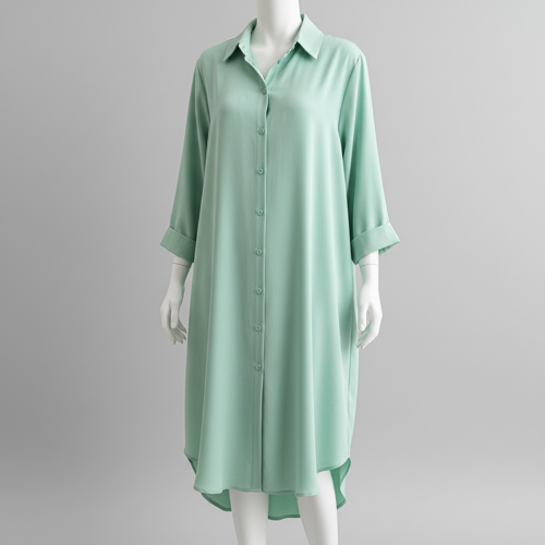 Shirt Dress | Knee Length Dresses | Loose Fit | Button-Down | 3/4 Sleeve | Vacation Outfit - Image 18